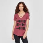 Women's Short Sleeve Cabs Are Here Graphic T-shirt - Awake Burgundy