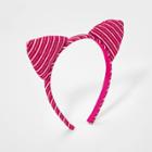 Girls' Soft Puffy Stripe Cat Ear Headband - Cat & Jack Sparkle Stripe