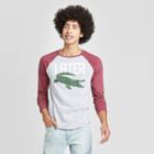 Men's Long Sleeve Crewneck Later Gator Raglan Graphic T-shirt - Awake Gray/burgundy S, Men's,