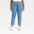 Women's Plus Size Mid-rise Tapered Jeans - Ava & Viv Black