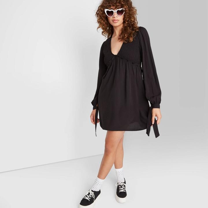 Women's Long Sleeve Dress - Wild Fable Black