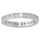 Target Silver Plated Cubic Zirconia Eternity Band Ring -