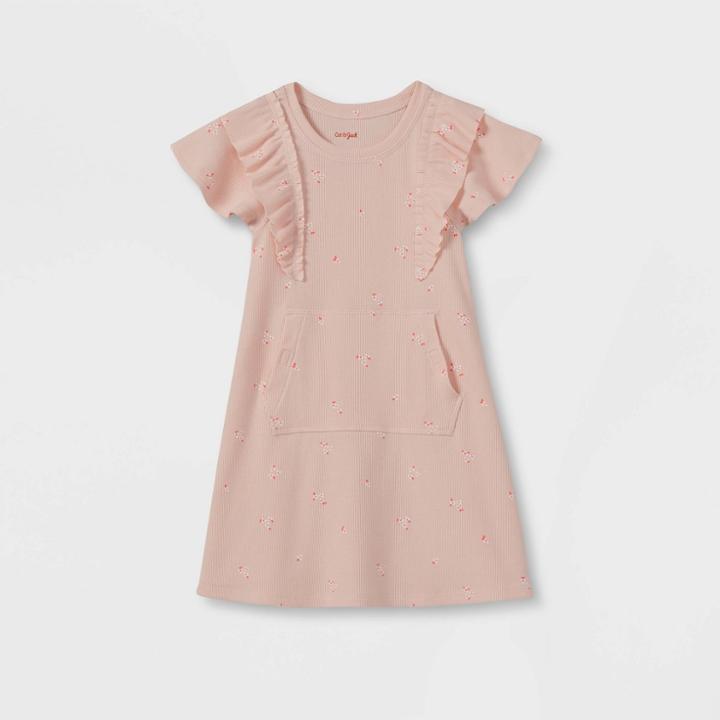 Toddler Girls' Adaptive Ruffle Sleeve Dress - Cat & Jack Light Peach