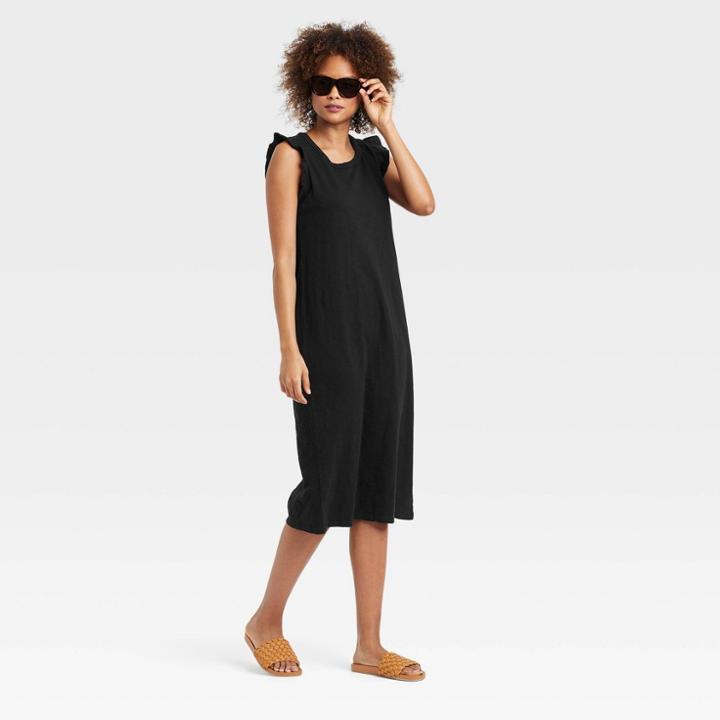 Women's Ruffle Tank Dress - Universal Thread Black