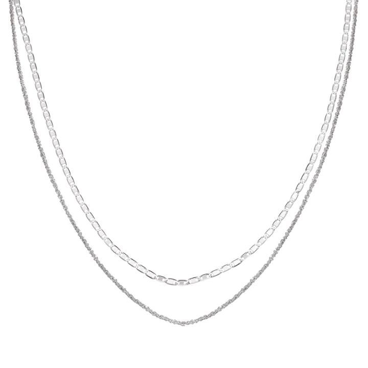 Distributed By Target Women's Flat Anchor Choker Necklace With 4 Extender In Sterling Silver - Gray