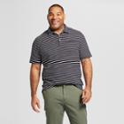Men's Big & Tall Striped Standard Fit Short Sleeve Polo Shirt - Goodfellow & Co Navy