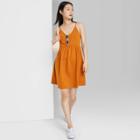 Women's Sleeveless French Terry Leisure Dress - Wild Fable Rust