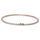 Zirconmania 2mm Czech Crystals Open Ended Bracelet - Rose Gold