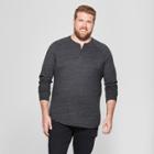 Men's Tall Regular Fit Long Sleeve Jersey Henley Shirt - Goodfellow & Co Black