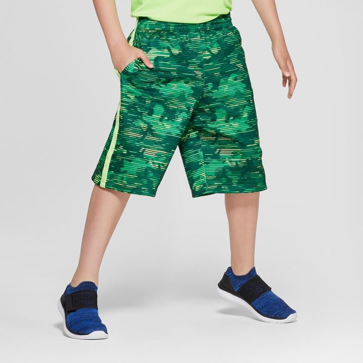 Boys' Printed Lacrosse Shorts - C9 Champion Green Camo Print Xl, Green Crush