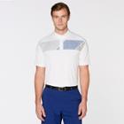 Men's Striped Distressed Print Polo Shirt - Jack Nicklaus Bright White
