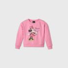 Girls' Disney Minnie Mouse Crew Sweatshirt - Pink