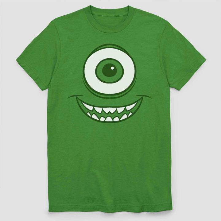 Men's Disney Pixar Monsters Inc Mike Eyeball Costume Short Sleeve Graphic T-shirt - Green