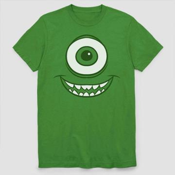 Men's Disney Pixar Monsters Inc Mike Eyeball Costume Short Sleeve Graphic T-shirt - Green