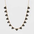 Triangle Stone Frontal Necklace - A New Day Gray, Women's,