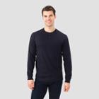 Fol Select Fruit Of The Loom Men's Long Sleeve Henley T-shirt - Black