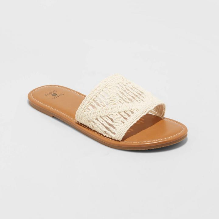 Women's Nicole Knit Slide Sandals - Shade & Shore Cream