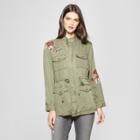 Women's Long Sleeve Embroidered Military Jacket - Knox Rose Olive