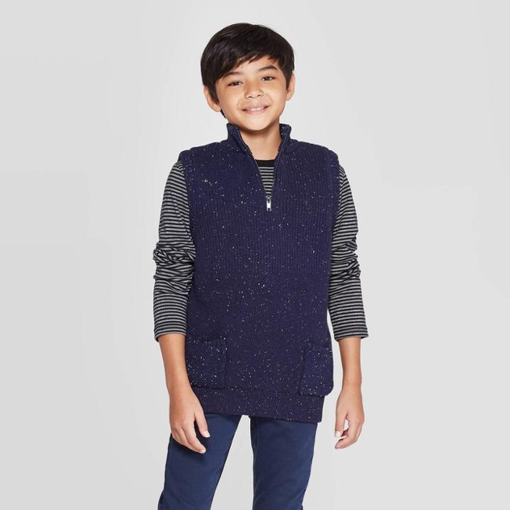 Boys' Sweater Vest Pullover - Cat & Jack Navy Xs, Boy's, Blue
