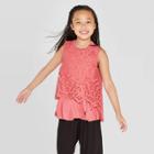 Girls' Crochet Knit Tank Top - Art Class Rose (pink)