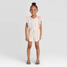 Toddler Girls' Striped Ruffle Sleeve Romper - Art Class 12m, Toddler Girl's,
