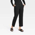 Women's High-rise Straight Leg Ankle Pants - A New Day Black