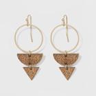 Semi Circle/triangle Earrings - Universal Thread Brown/gold,