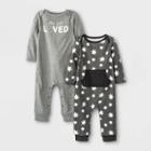 Baby Boys' 2pk 'oh So Loved' Romper - Cat & Jack Light Cream Newborn, Ivory