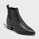 Women's Gwen Wide Width Low Shaft Heeled Boots - A New Day Black