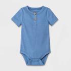 Baby Boys' Rib Henley Bodysuit - Cat & Jack Blue