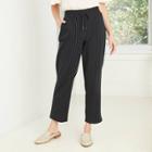 Women's Pinstripe High-rise Ankle Length Knit Pants - A New Day Navy