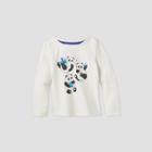 Toddler Girls' Long Sleeve Holiday Panda T-shirt - Cat & Jack Cream
