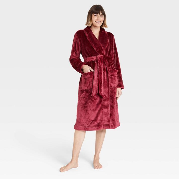 Women's Cozy Plush Robe - Stars Above Berry Blush Xs/s, Pink Blush