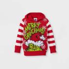Dr. Seuss Toddler Boys' The Grinch 'merry Grinchmas' Hooded Sweater - Red