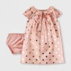 Baby Girls' Holiday Dot Dress - Just One You Made By Carter's Peach Newborn, Girl's, Pink
