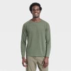 Men's Merino Wool Long Sleeve Athletic Top - All In Motion Heathered Olive Green