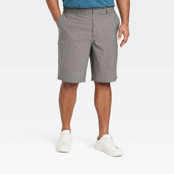Men's Big & Tall Rotary Hybrid Swim Shorts 10.5 - Goodfellow & Co Gray