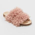 Target Women's Ember Two Band Faux Fur Slide Sandals - Universal Thread Pink