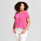 Women's Plus Size Short Sleeve Twist Back T-shirt - A New Day Pink X