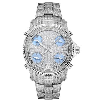 Men's Jbw Jb-6213-c Jet Setter Multi-time Zone Swiss Movement Real Diamond Watch - Silver, Size: Large, Stainless