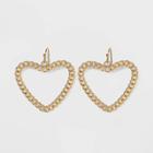 Chain Heart Drop Earrings - Wild Fable Gold