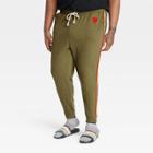 No Brand Pride Adult Plus Size Mid-rise Jogger Pants - Olive Green Rainbow