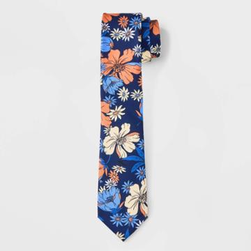 Men's Floral Print Tie - Goodfellow & Co Blue