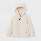 Toddler Sherpa Lined Zip-up Hoodie - Cat & Jack White 12m, Toddler Unisex