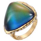 Prime Art & Jewel Color Changing 18k Yellow Gold Over Fine Silver Plated Bronze Thermochromic Liquid Crystal Mood Ring, Girl's