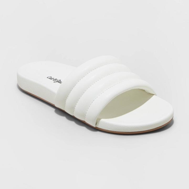 Girls' Shelby Slip-on Slide Sandals - Cat & Jack Cream