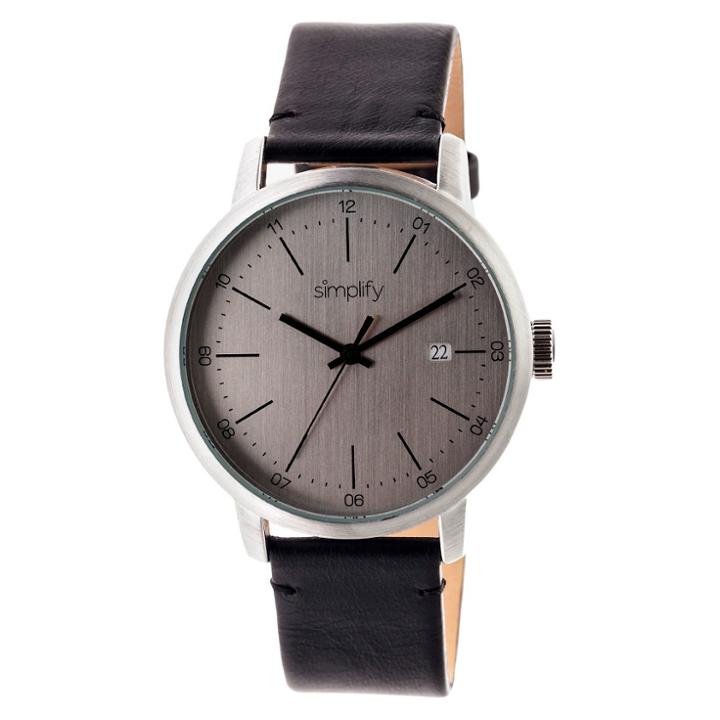Simplify The 2500 Men's Leather Strap Watch -