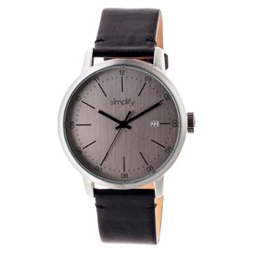 Simplify The 2500 Men's Leather Strap Watch -