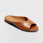 Women's Gaby Faux Leather Slide Sandals - Universal Thread Cognac (red)