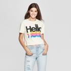 Women's Short Sleeve Oh Hello T- Shirt - Mighty Fine (juniors') - Cream